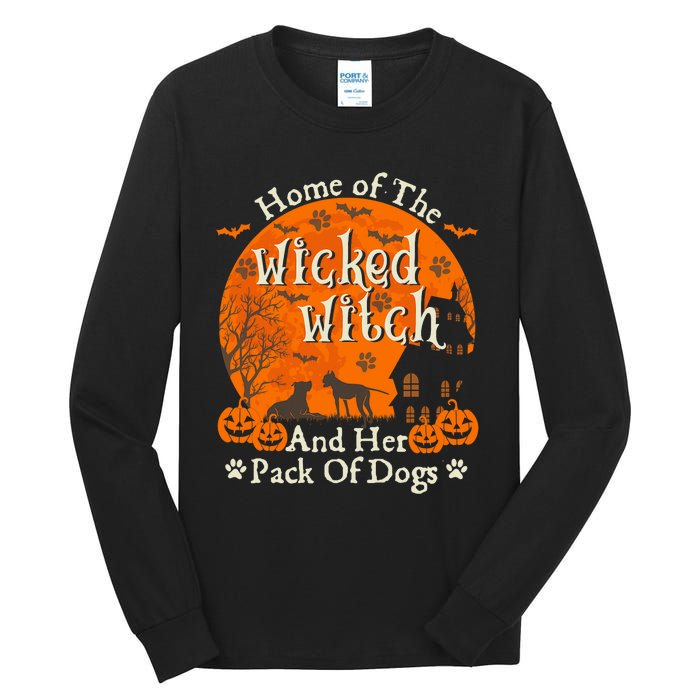 Home Of The Wicked Witch And Her Pack Of Dog Funny Halloween Tall Long Sleeve T-Shirt