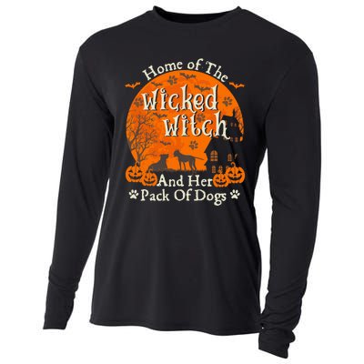 Home Of The Wicked Witch And Her Pack Of Dog Funny Halloween Cooling Performance Long Sleeve Crew