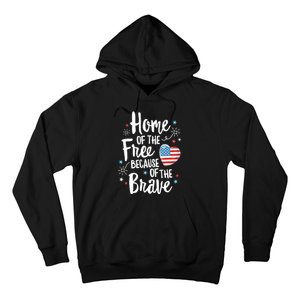 Home Of The Free Veterans 4th Of July Women Wife Patriotic Hoodie