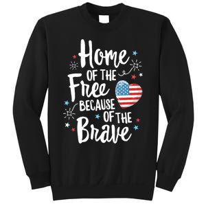 Home Of The Free Veterans 4th Of July Women Wife Patriotic Sweatshirt