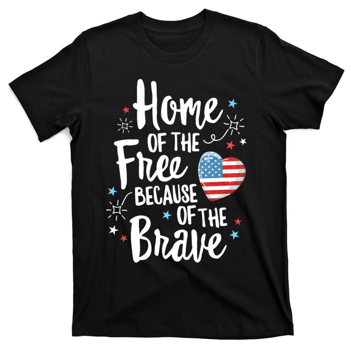 Home Of The Free Veterans 4th Of July Women Wife Patriotic T-Shirt