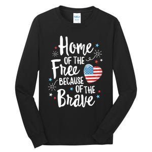 Home Of The Free Veterans 4th Of July Women Wife Patriotic Tall Long Sleeve T-Shirt