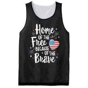 Home Of The Free Veterans 4th Of July Women Wife Patriotic Mesh Reversible Basketball Jersey Tank