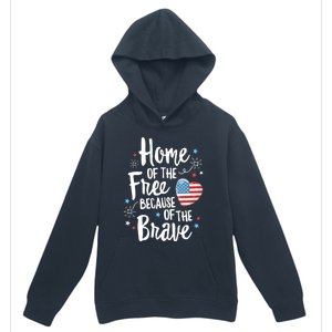 Home Of The Free Veterans 4th Of July Women Wife Patriotic Urban Pullover Hoodie