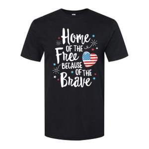 Home Of The Free Veterans 4th Of July Women Wife Patriotic Softstyle CVC T-Shirt