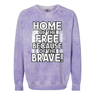 Home Of The Free Because Of The Brave Patrioticic Memorial D Great Gift Colorblast Crewneck Sweatshirt