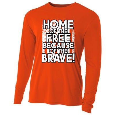 Home Of The Free Because Of The Brave Patrioticic Memorial D Great Gift Cooling Performance Long Sleeve Crew