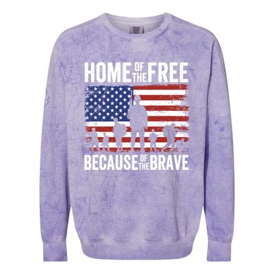 Home Of The Free Because Of The Brave Memorial Day Cute Gift Colorblast Crewneck Sweatshirt