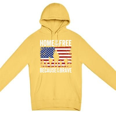 Home Of The Free Because Of The Brave Memorial Day Cute Gift Premium Pullover Hoodie