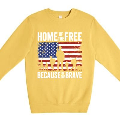 Home Of The Free Because Of The Brave Memorial Day Cute Gift Premium Crewneck Sweatshirt