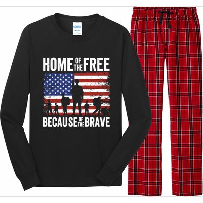 Home Of The Free Because Of The Brave Memorial Day Cute Gift Long Sleeve Pajama Set