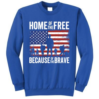 Home Of The Free Because Of The Brave Memorial Day Cute Gift Tall Sweatshirt