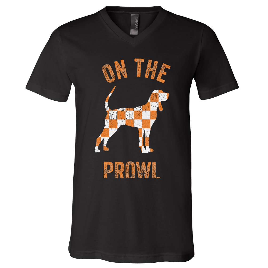 Hound On The Prowl Tennessee Dog Tn Home State Volunrs V-Neck T-Shirt