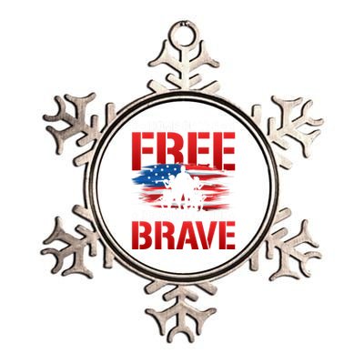 Home Of The Free Because Of The Brave Veteran Proud Soldier Funny Gift Metallic Star Ornament