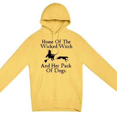 Home Of The Wicked Witch And Her Pack Of Dog Funny Halloween Premium Pullover Hoodie