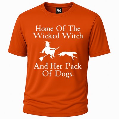 Home Of The Wicked Witch And Her Pack Of Dog Funny Halloween Cooling Performance Crew T-Shirt