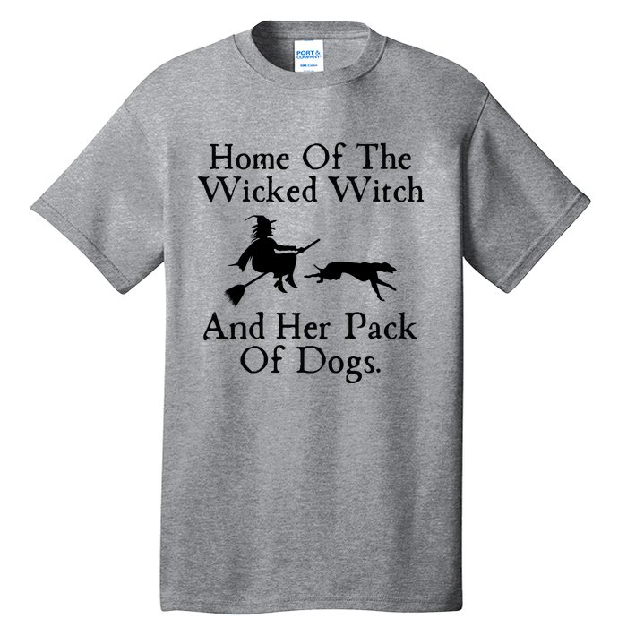 Home Of The Wicked Witch And Her Pack Of Dog Funny Halloween Tall T-Shirt