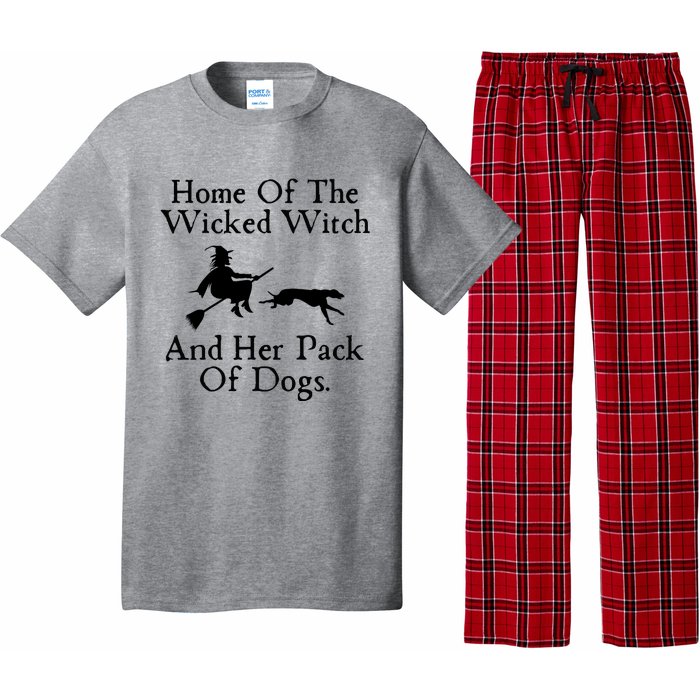 Home Of The Wicked Witch And Her Pack Of Dog Funny Halloween Pajama Set