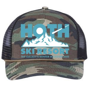 Hoth Ski Resort The Galaxy's Winter Wonderland Retro Rope Trucker Hat Cap