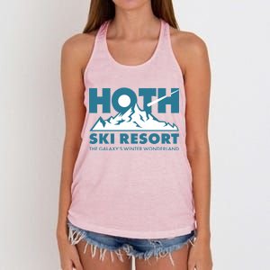 Hoth Ski Resort The Galaxy's Winter Wonderland Women's Knotted Racerback Tank