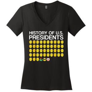 History Of Us Presidents Funny Biden Women's V-Neck T-Shirt