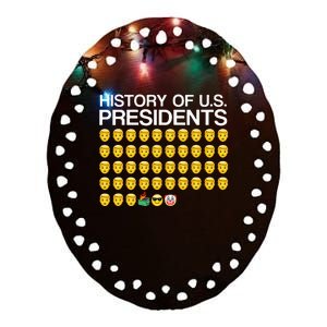 History Of US Presidents Funny Bi Den Ceramic Oval Ornament