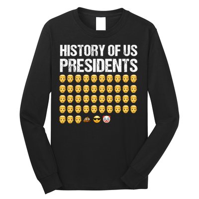 History Of US Presidents, USA Presidents Emoji Fun, Funny Emojis USA Long Sleeve Shirt