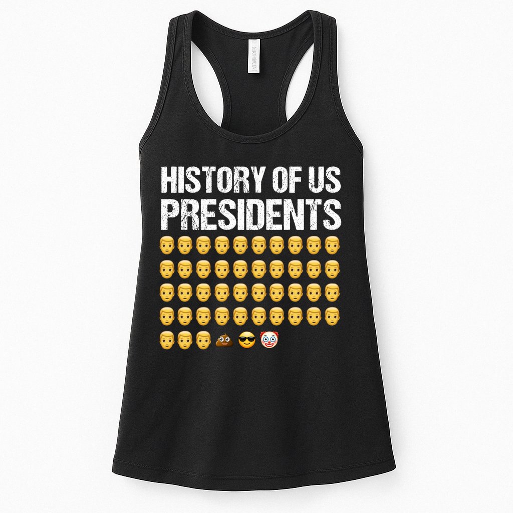 History Of US Presidents, USA Presidents Emoji Fun, Funny Emojis USA Womens Tank Top