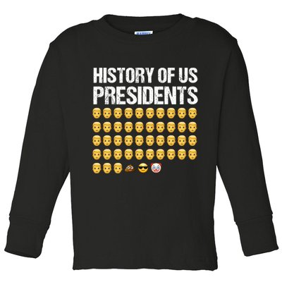 History Of US Presidents, USA Presidents Emoji Fun, Funny Emojis USA Toddler Long Sleeve Shirt