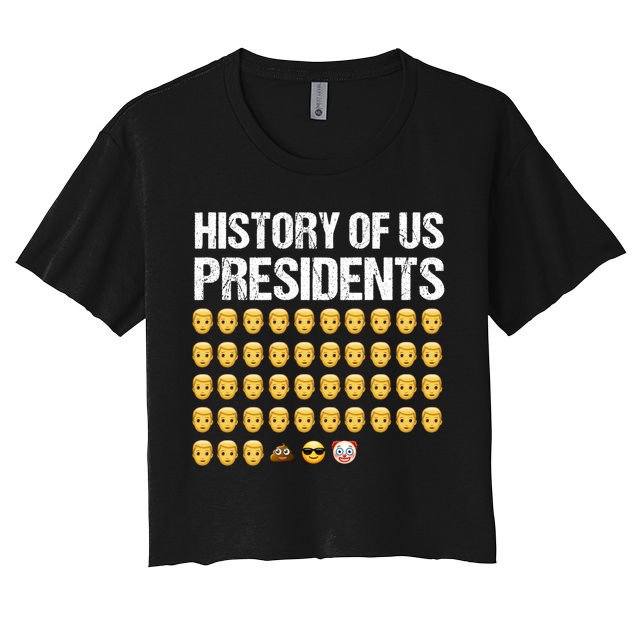 History Of US Presidents, USA Presidents Emoji Fun, Funny Emojis USA Crop Top