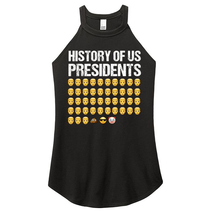 History Of US Presidents, USA Presidents Emoji Fun, Funny Emojis USA Women's Perfect Tri Rocker Tank