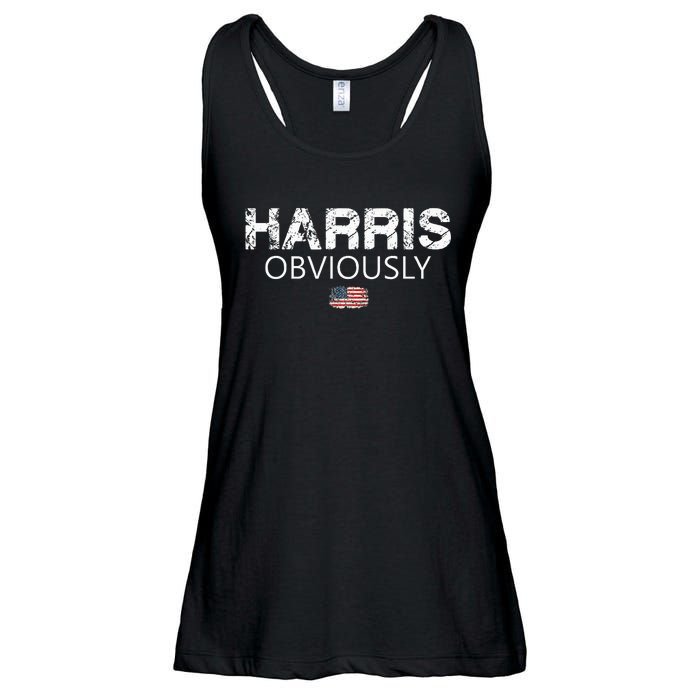 Harris Obviously Usa Flag Kamala Harris For President 2024 Ladies Essential Flowy Tank