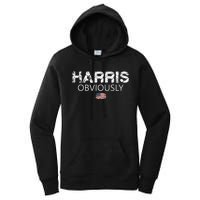 Harris Obviously Usa Flag Kamala Harris For President 2024 Women's Pullover Hoodie