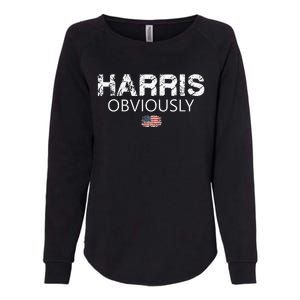 Harris Obviously Usa Flag Kamala Harris For President 2024 Womens California Wash Sweatshirt