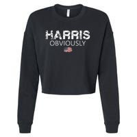 Harris Obviously Usa Flag Kamala Harris For President 2024 Cropped Pullover Crew