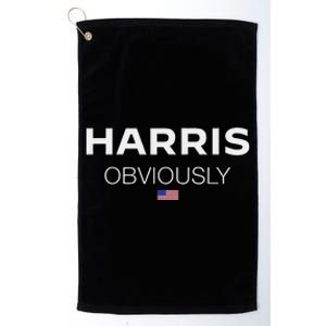 Harris Obviously Usa Flag Kamala Harris For President 2024 Platinum Collection Golf Towel