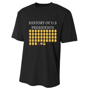 History Of U.S Presidents 46th Cool President Performance Sprint T-Shirt