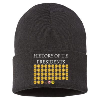 History Of U.S Presidents 46th Cool President Sustainable Knit Beanie