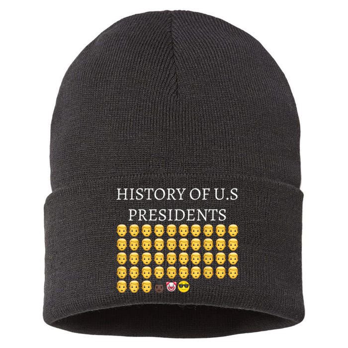 History Of U.S Presidents 46th Cool President Sustainable Knit Beanie