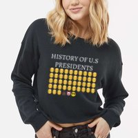History Of U.S Presidents 46th Cool President Cropped Pullover Crew