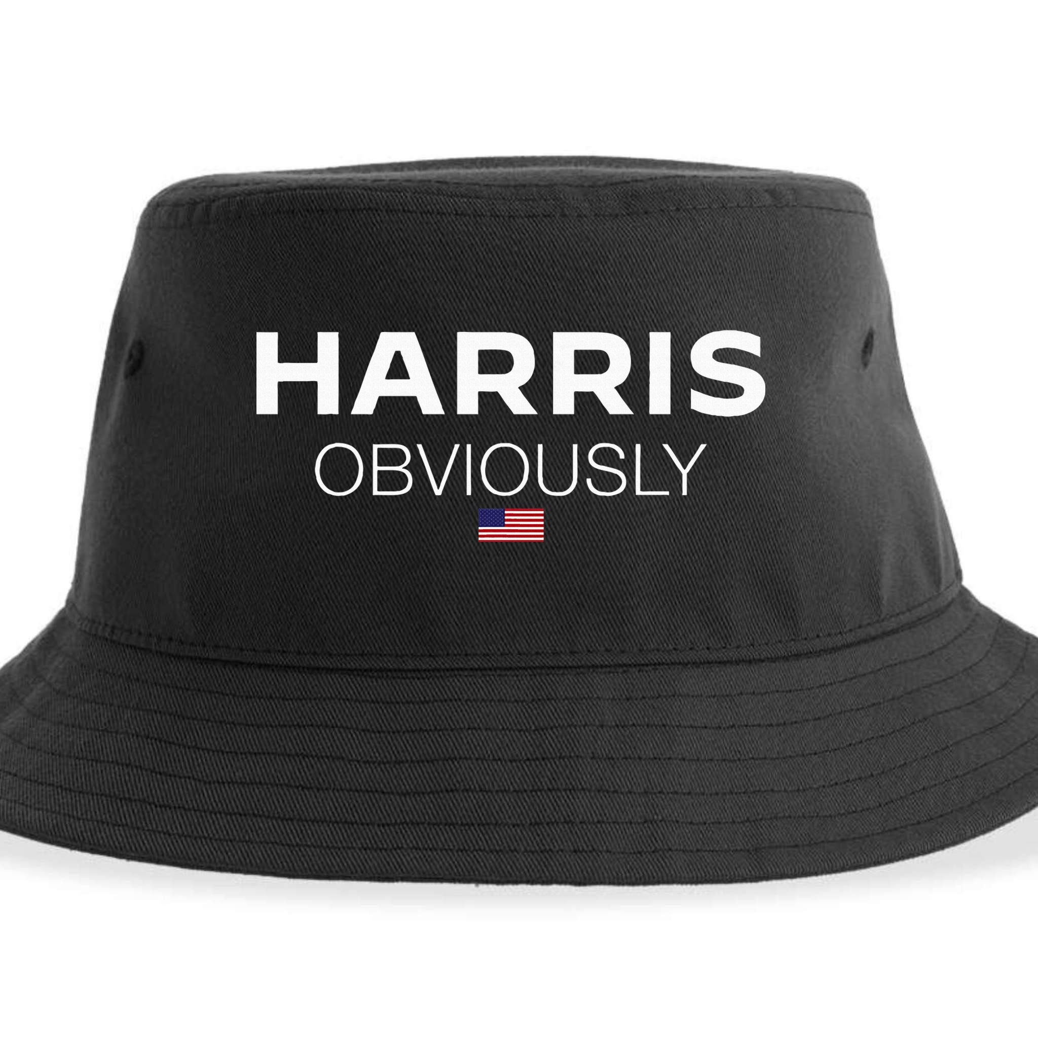 Harris Obviously Usa Flag Kamala Harris For President 2024 Sustainable Bucket Hat