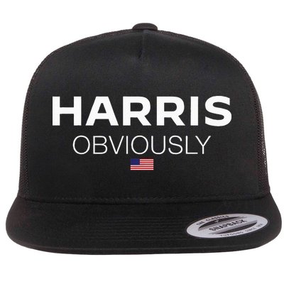 Harris Obviously Usa Flag Kamala Harris For President 2024 Flatbill Hat