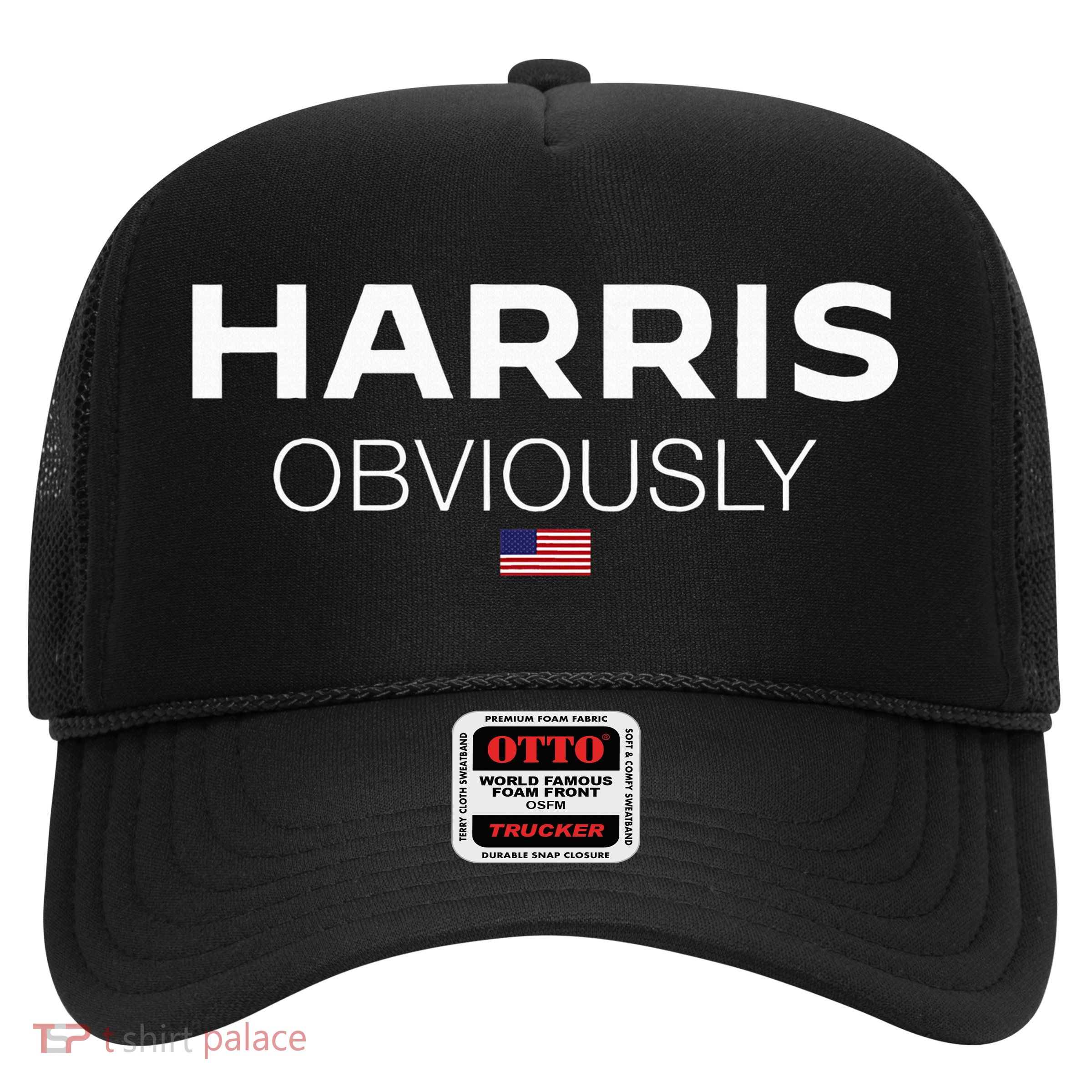 Harris Obviously Usa Flag Kamala Harris For President 2024 Trucker Hat