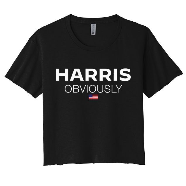 Harris Obviously Usa Flag Kamala Harris For President 2024 Crop Top
