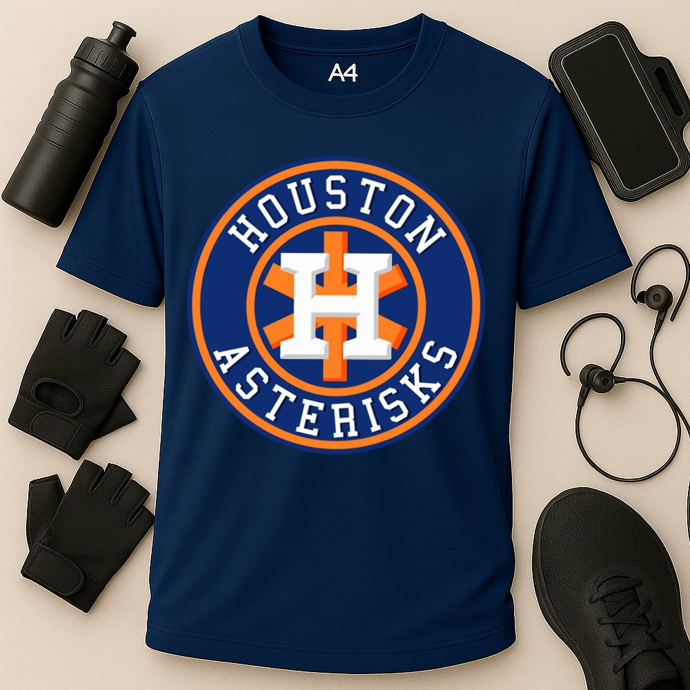 Houston Asterisks Baseball Cheated In 2017 Cooling Performance Crew T-Shirt
