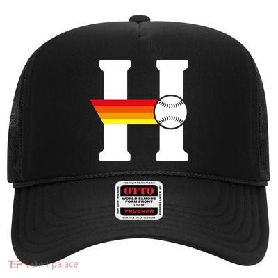 Houston Baseball H High Crown Mesh Back Trucker Hat