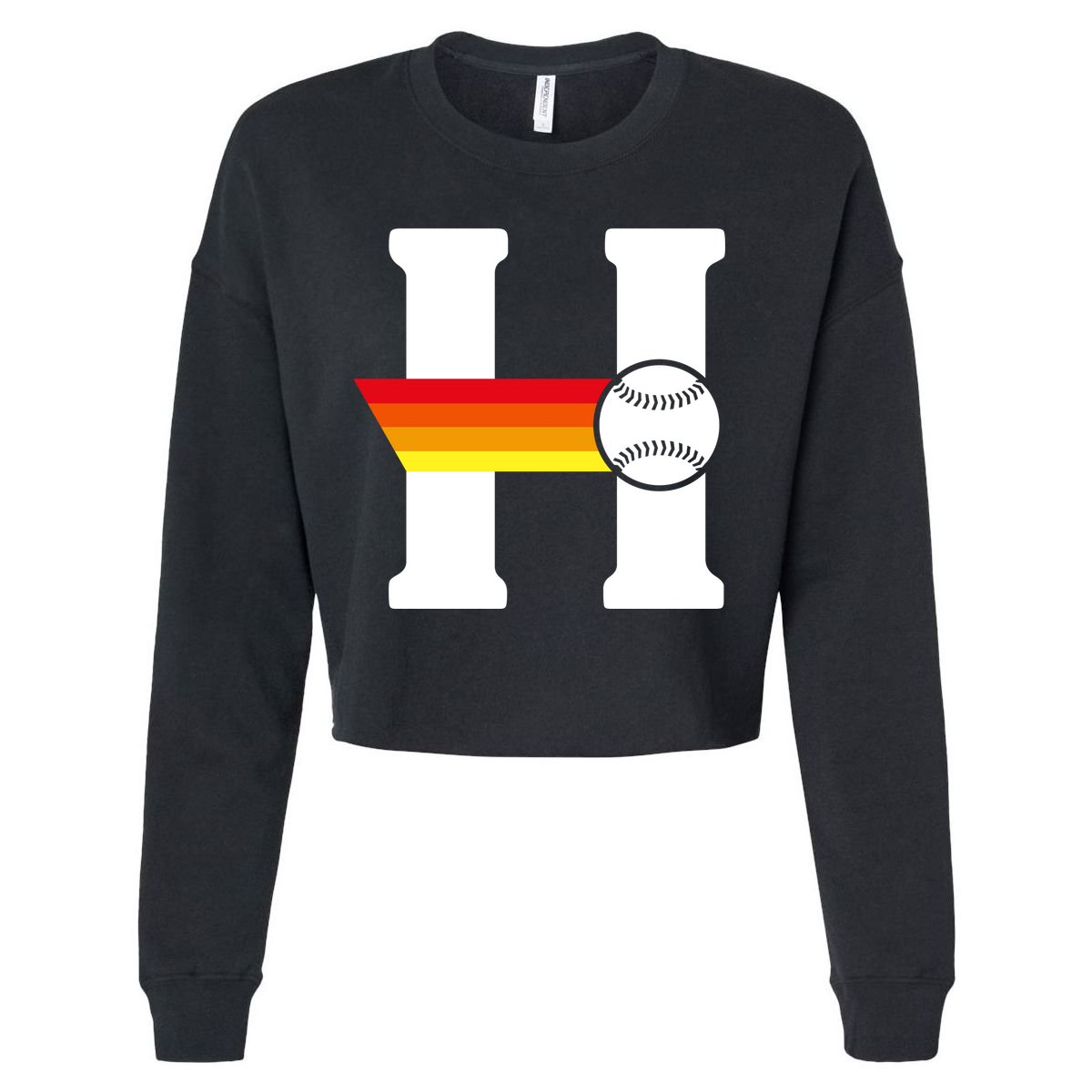 Houston Baseball H Cropped Pullover Crew