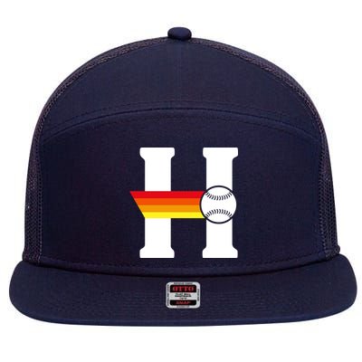 Houston Baseball H 7 Panel Mesh Trucker Snapback Hat