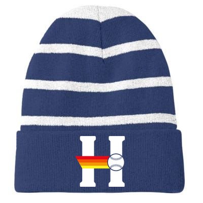 Houston Baseball H Striped Beanie with Solid Band