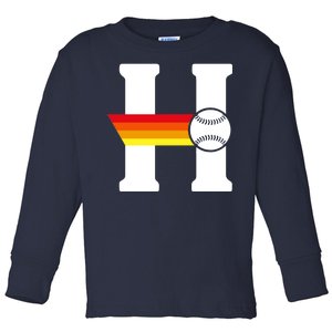 Houston Baseball H Toddler Long Sleeve Shirt